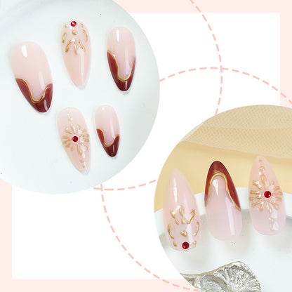 Premium Artistic Full Cover Press-On Nail Set Acalora
