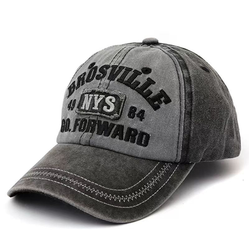 Men's Distressed Vintage-Inspired Baseball Cap Bowlift