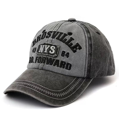 Men's Distressed Vintage-Inspired Baseball Cap Bowlift