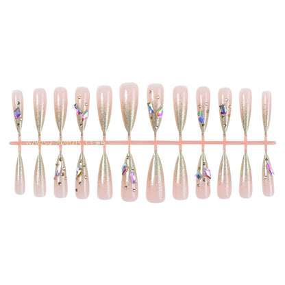Stiletto Shaped Press-On Nail Set with Glitter Accent Acalora