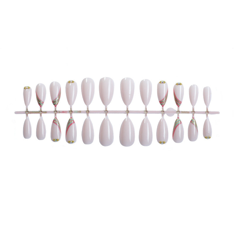 Elegant Press-On Nail Set with Floral Design Acalora
