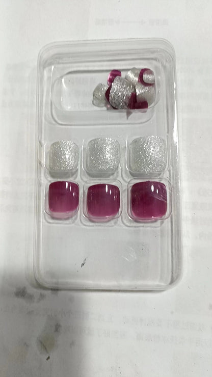 Premium Press-On Nail Set with Glitter and Gemstone Accents Acalora