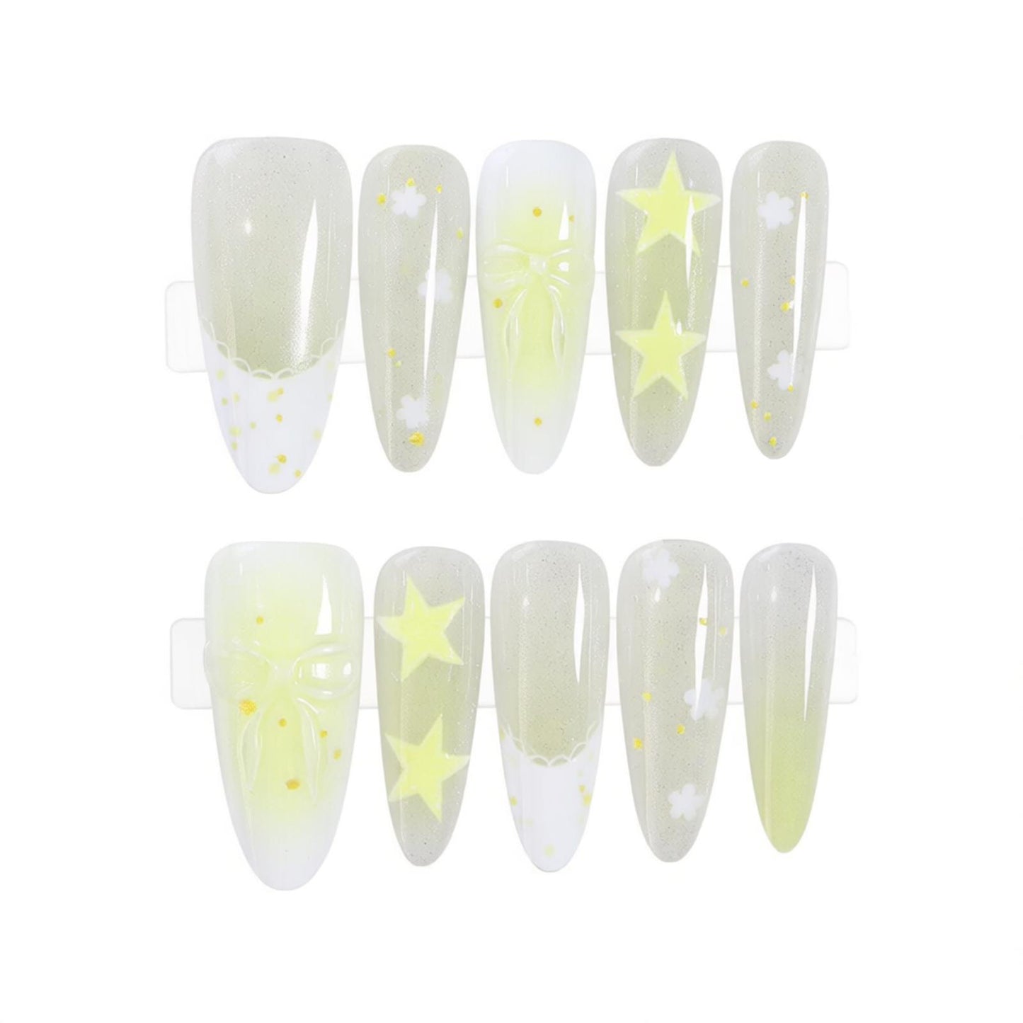 Starry Themed Press-On Nail Art Set Acalora
