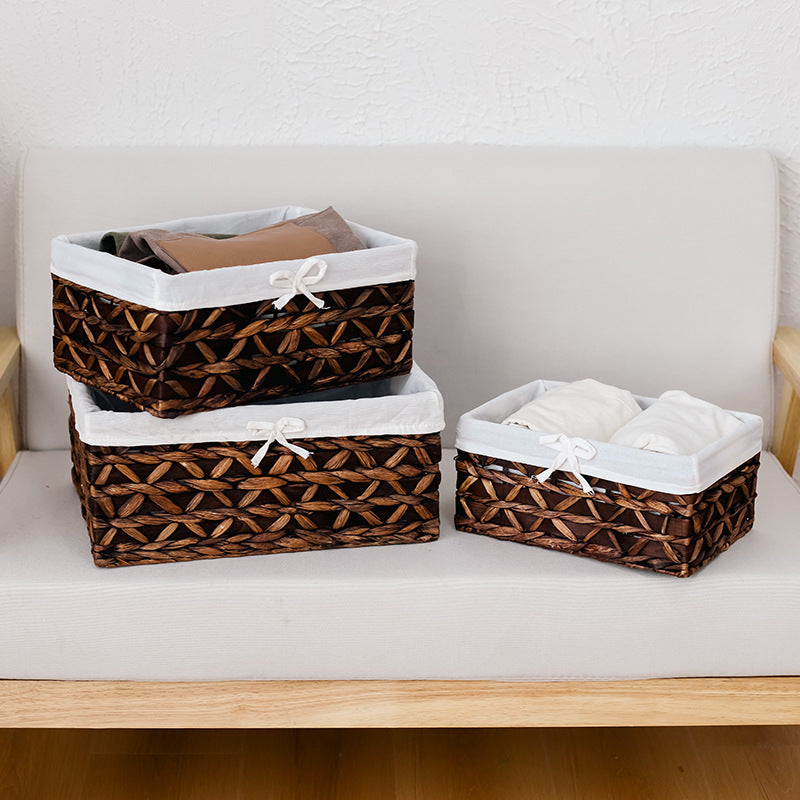 Storage basket with removable fabric insert