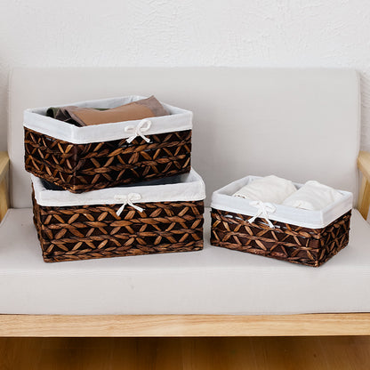 Storage basket with removable fabric insert