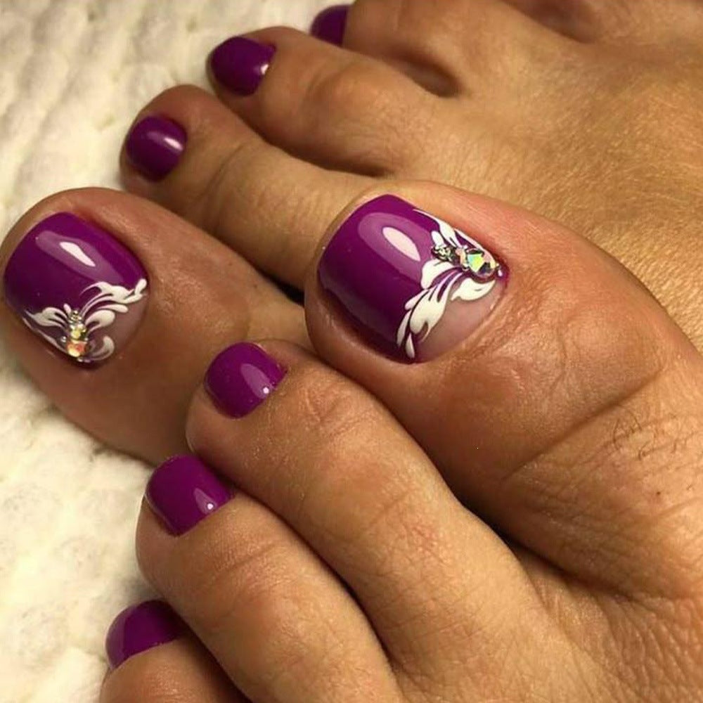 Artificial nails with floral decorations Acalora