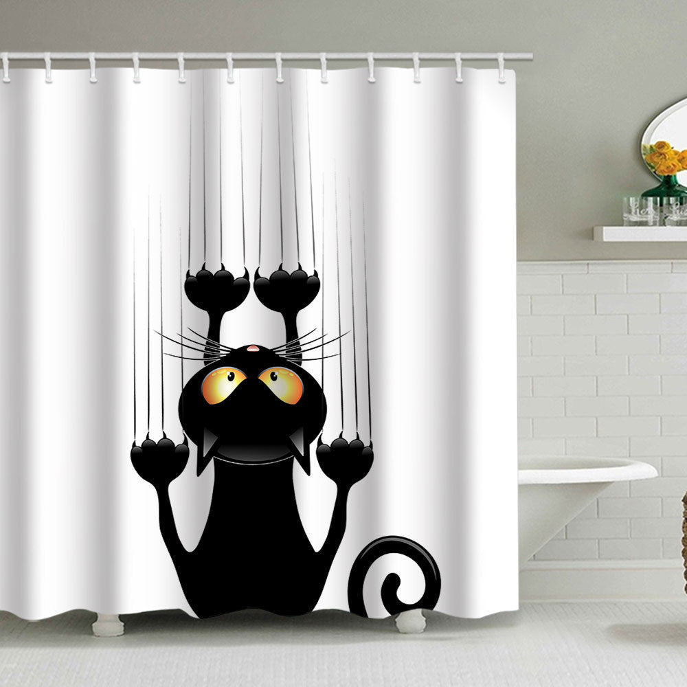 Artistic Dog Illustration Shower Curtain
