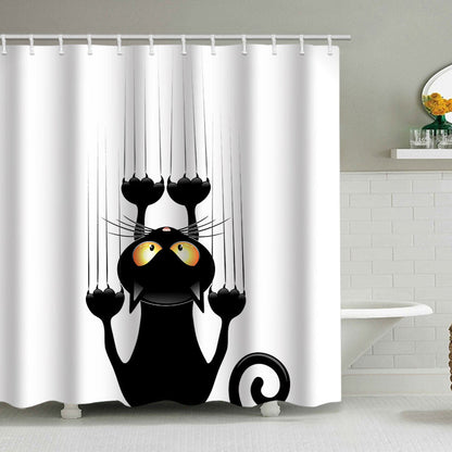 Artistic Dog Illustration Shower Curtain