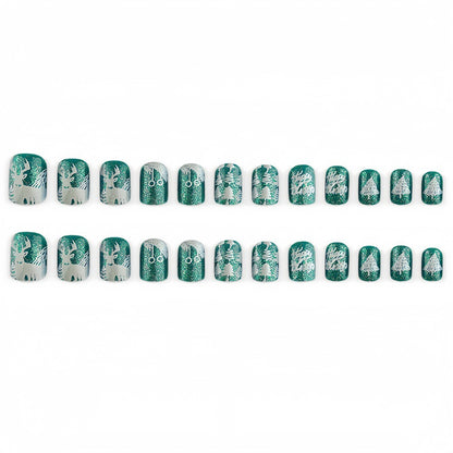 Winter artificial nails with festive motif Acalora