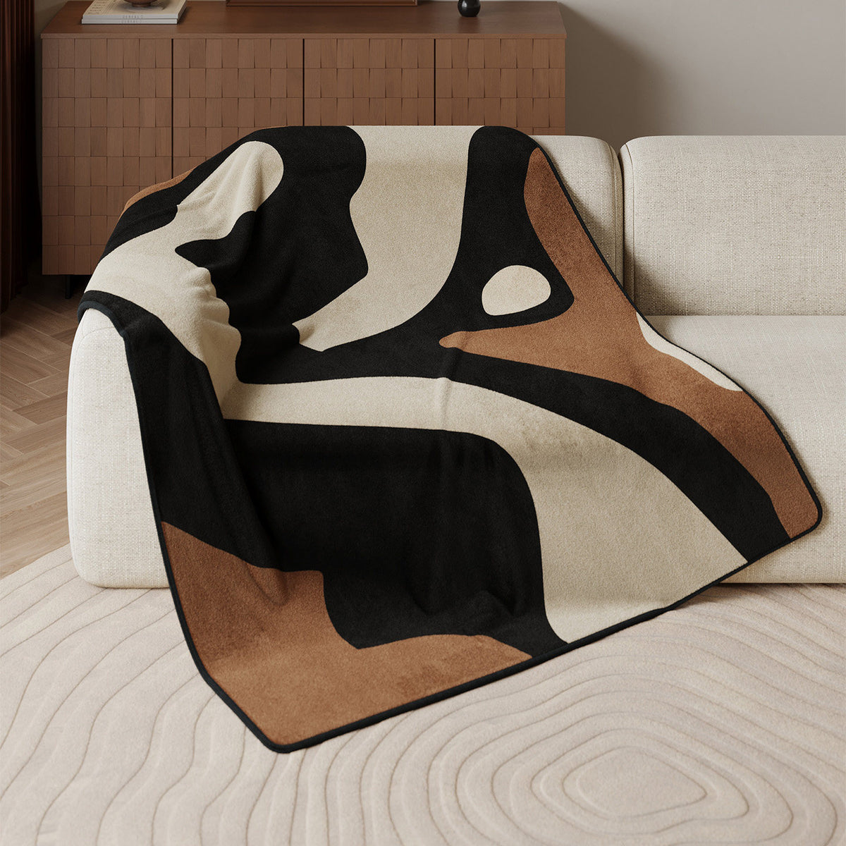 Modern Geometric Fleece Throw Blanket