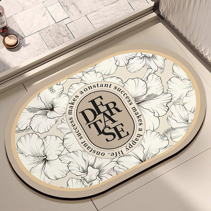 Floral Patterned Bath Mat Acalora