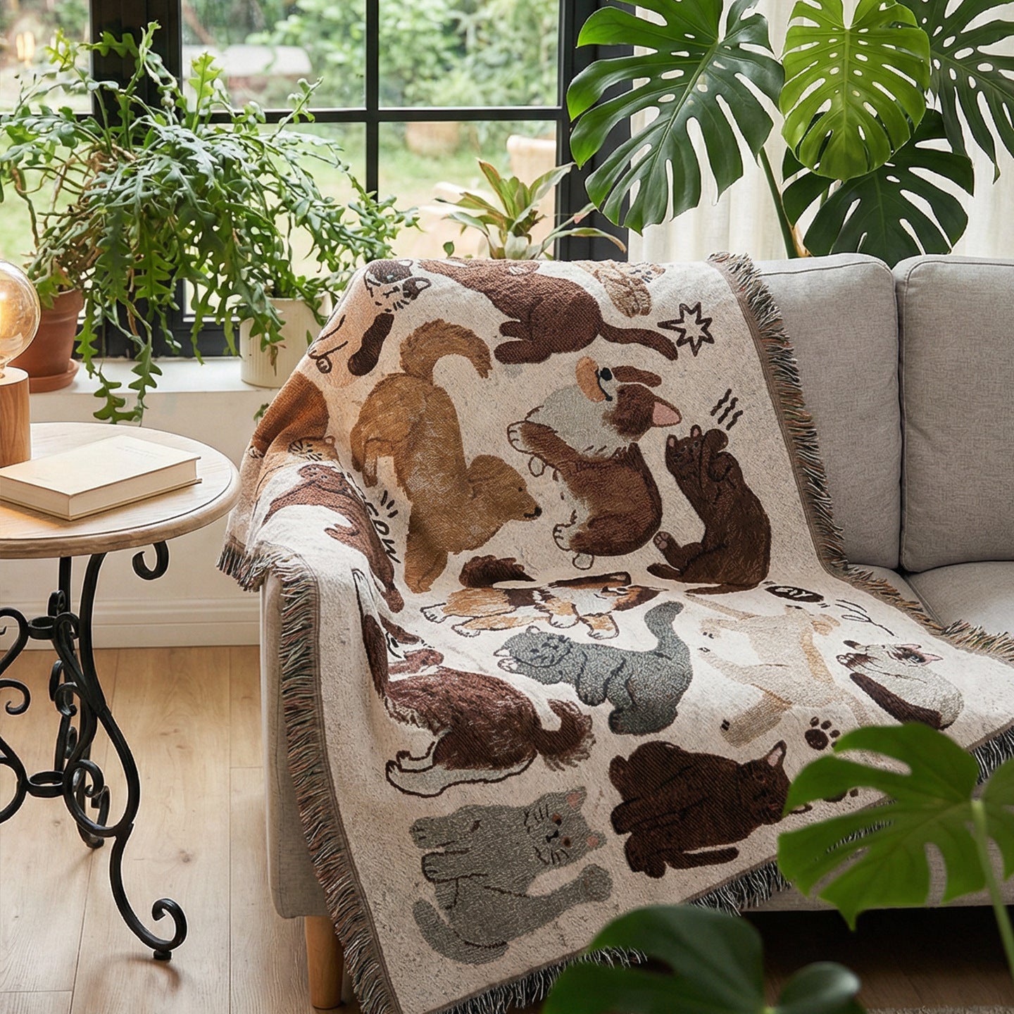 Whimsical Animal Print Throw Blanket