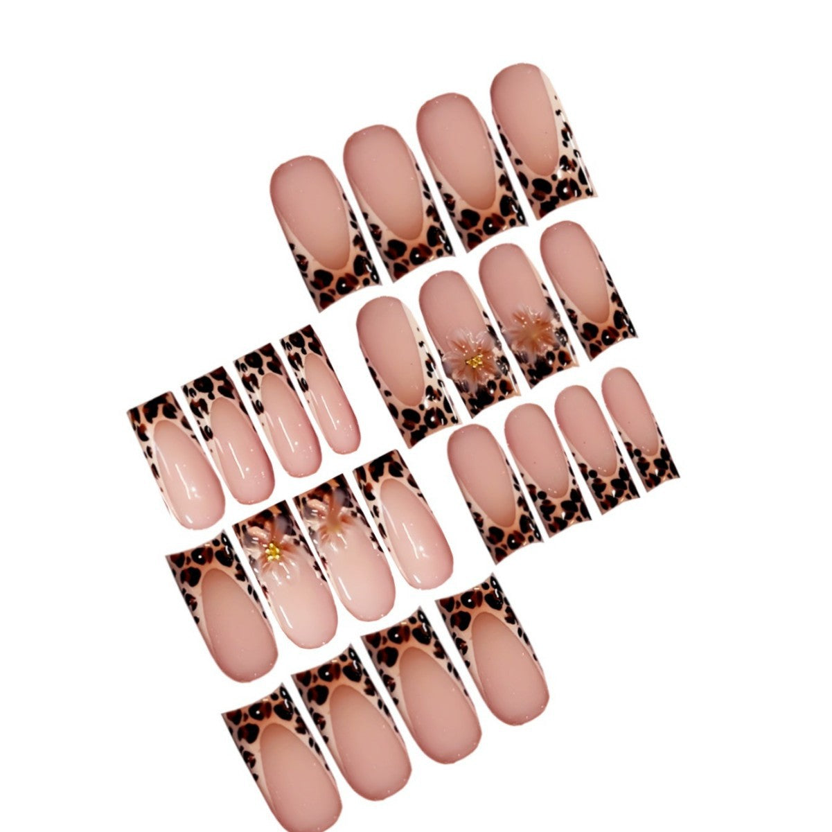Elegant Animal Print Press-On Nail Art Acalora