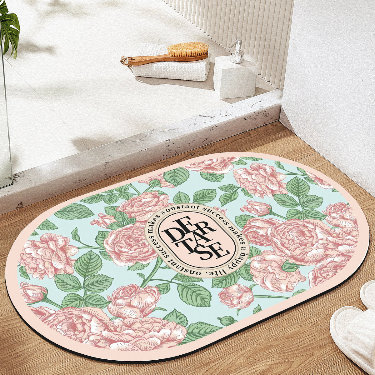 Floral Patterned Bath Mat Acalora