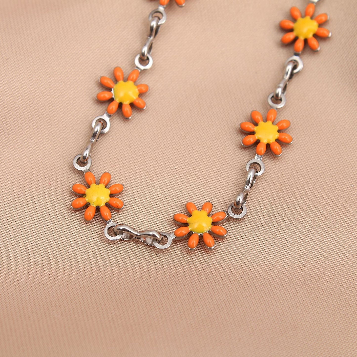 Floral Charm Chain Anklet Acalora