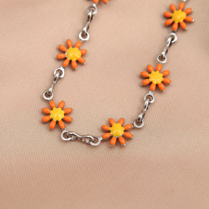 Floral Charm Chain Anklet Acalora