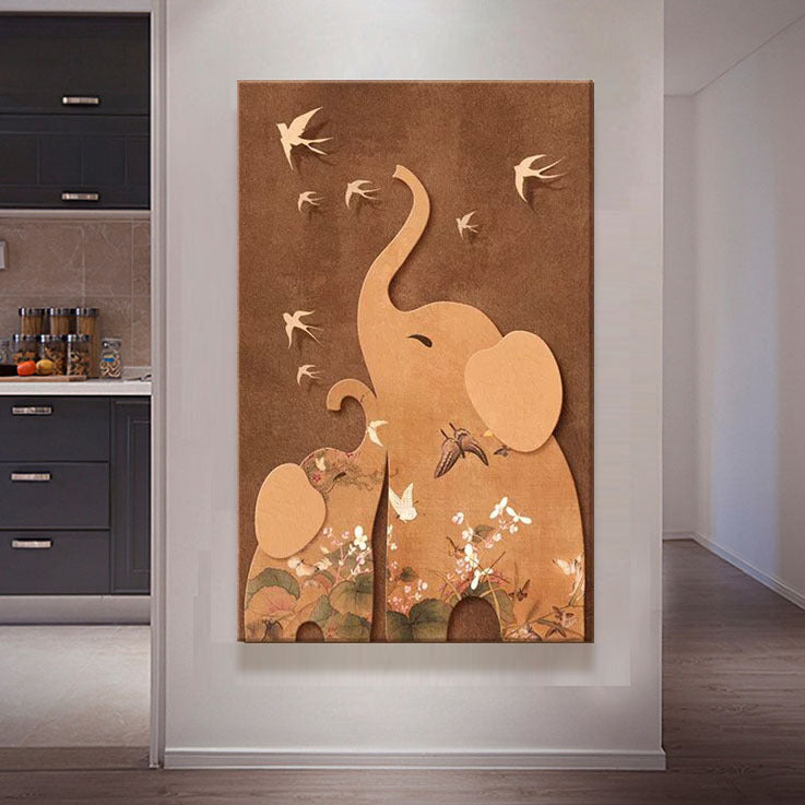 Elephant Theme Canvas Wall Art