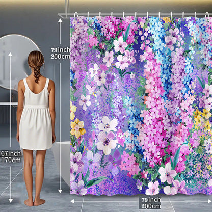 Butterfly-Inspired Floral Shower Curtain