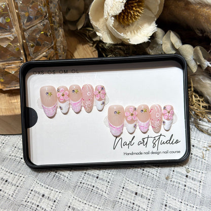 Handmade Floral Press-On Nail Set Acalora 1788224057