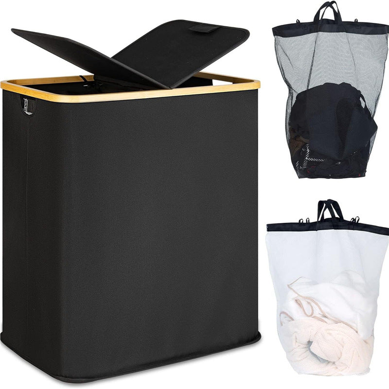 Laundry basket with lid and shelf table Acalora