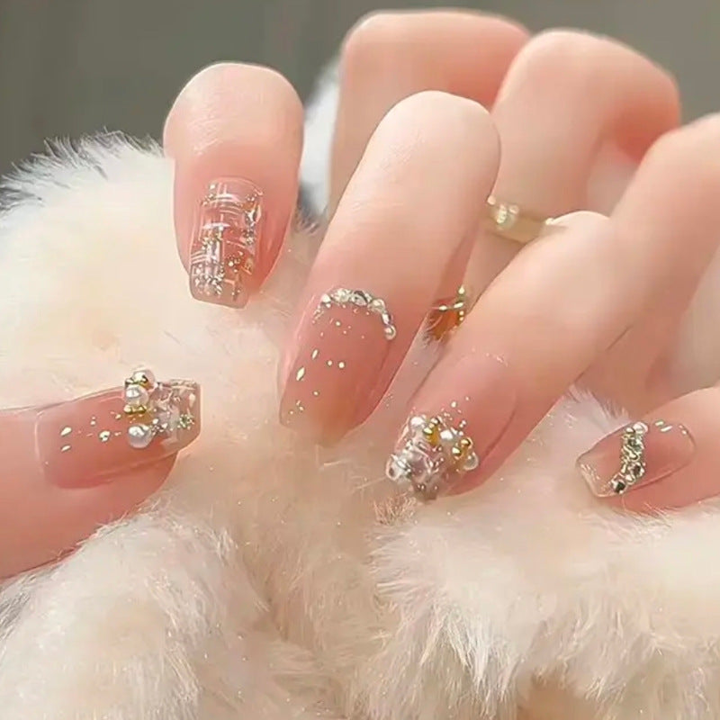 Artificial nail set with shiny 3D accents Acalora