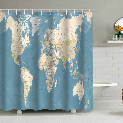 Vintage World Map Shower Curtain
