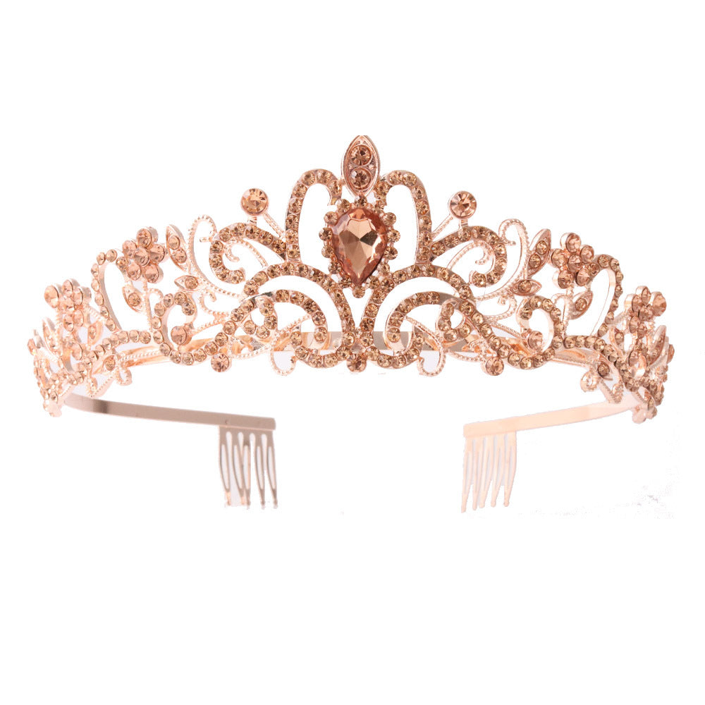 Ladies' Sparkling Crystal Tiara with filigree design wreath