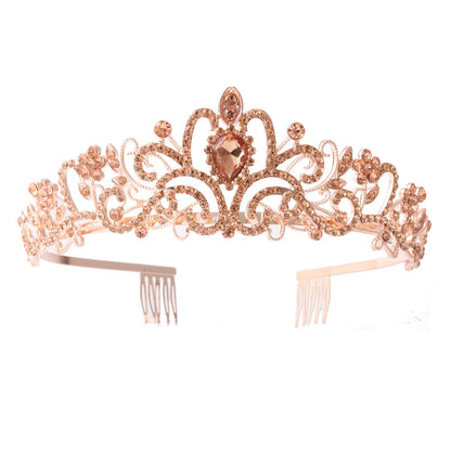 Ladies' Sparkling Crystal Tiara with filigree design wreath