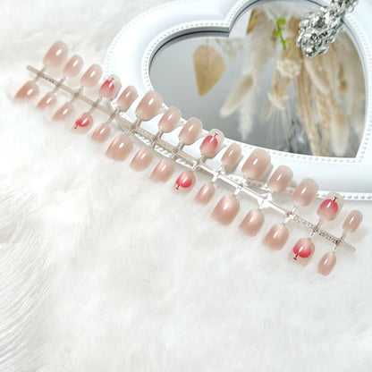 Artificial nails with elegant gradient and glitter accent design Acalora