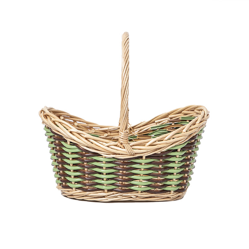 Basket with ergonomic carrying handle