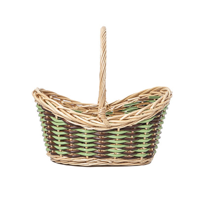Basket with ergonomic carrying handle