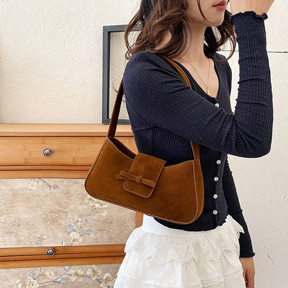 Elegant Bow-Detail Velvet Handbag Acalora