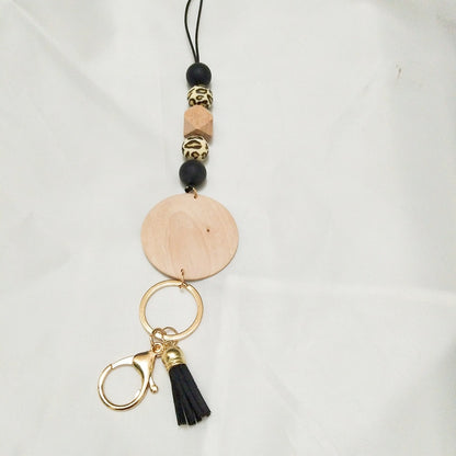 Beaded Keychain Lanyard with Decorative Tassel Acalora