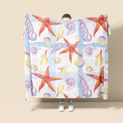 Decorative Ocean-Themed Throw Blanket