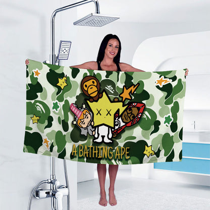 Artistic Cartoon-Themed Shower Curtain
