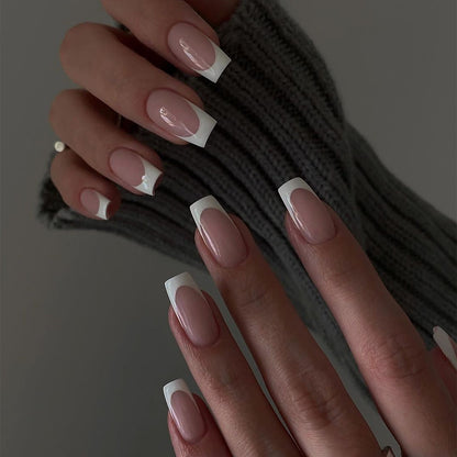 Press-On French Tip Nail Set Acalora