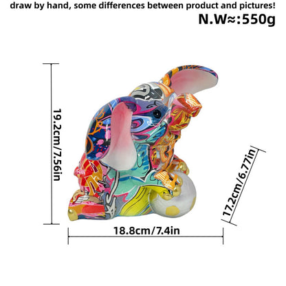 Artistic elephant figure with football motif Acalora