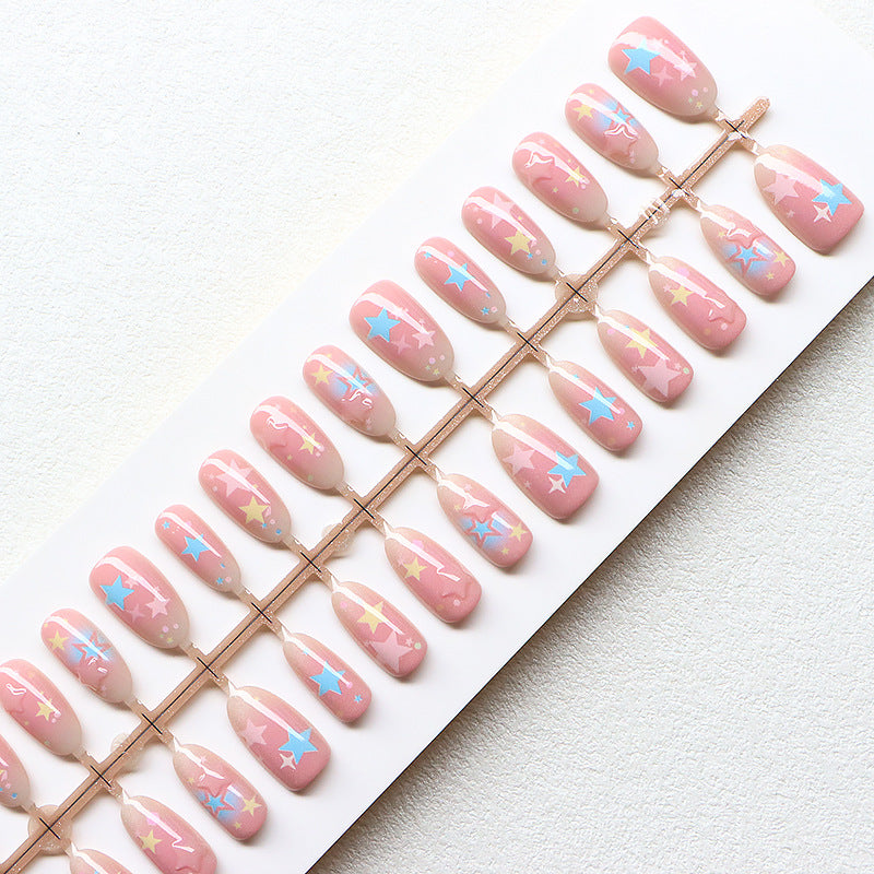 Whimsical Star-Themed Press-On Nail Set Acalora