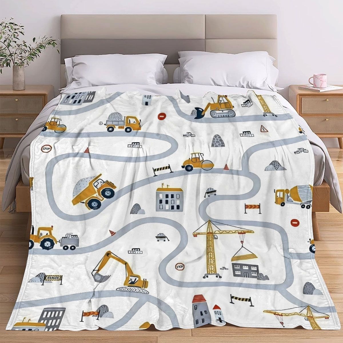 Cartoon-Themed Fleece Blanket