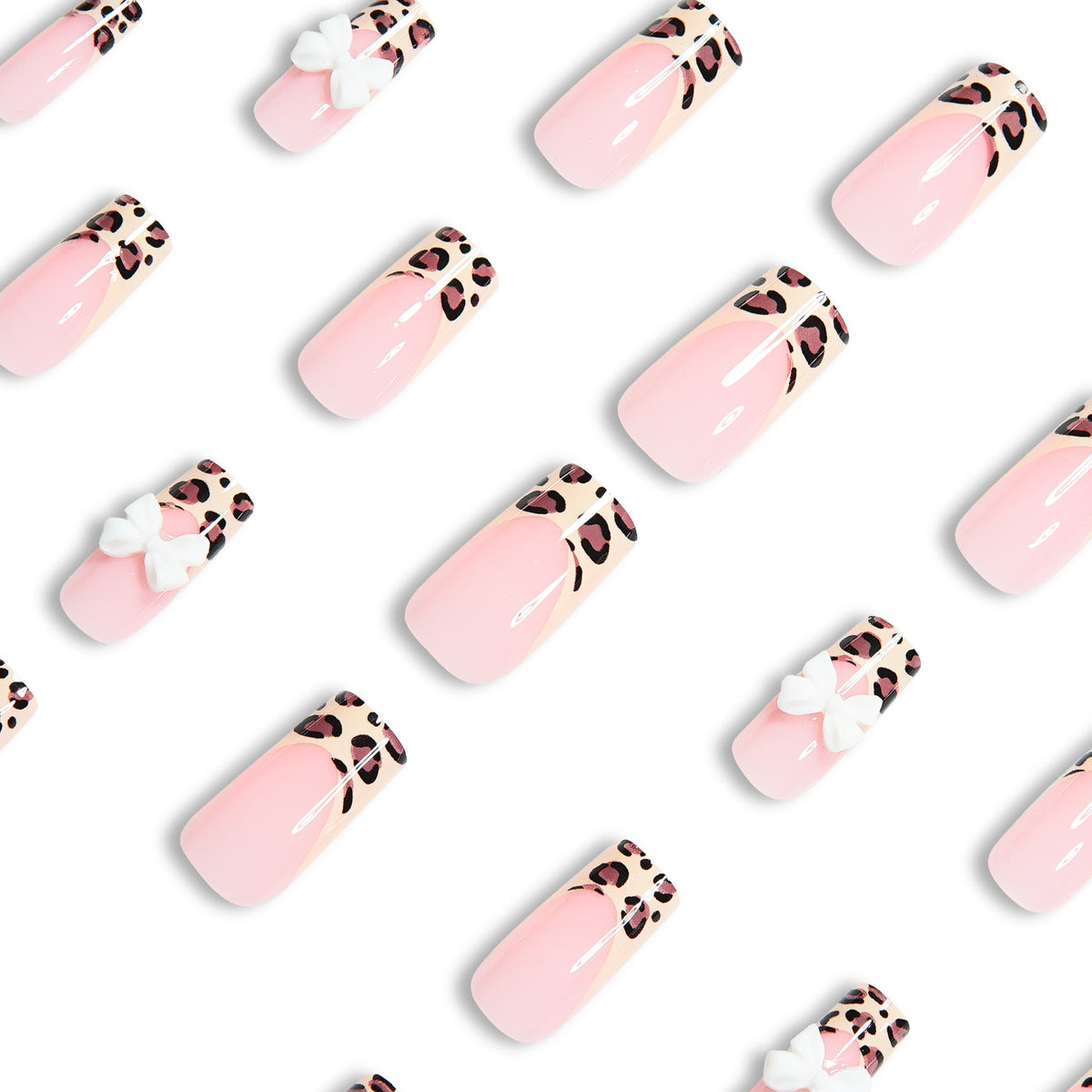 Artistic Leopard Print Press-On Nail Design Acalora