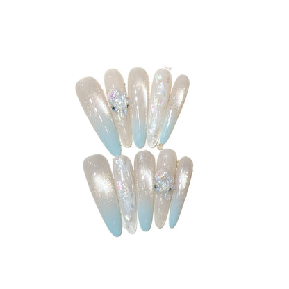 Elegant Stiletto Press-On Nail Set with Glitter Finish Acalora