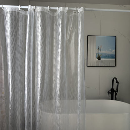 Textured Wave Pattern Shower Curtain