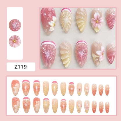 Artificial nails with 3D flower and fruit designs Acalora
