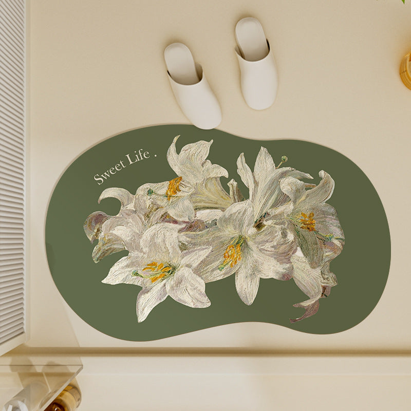 Floral-Inspired Decorative Bath Mat