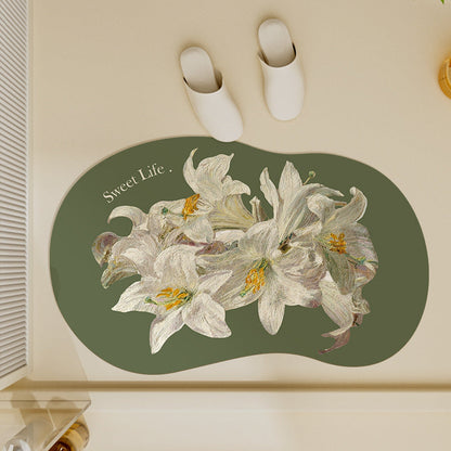 Floral-Inspired Decorative Bath Mat