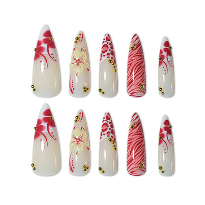 Artistic Stiletto Nail Art Acalora