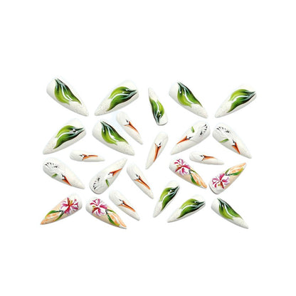 Artificial nails with floral and bird design Acalora