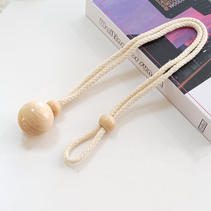 Elegant curtain holder with wooden beads Acalora