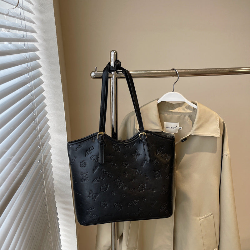 Textured Leather Tote Acalora