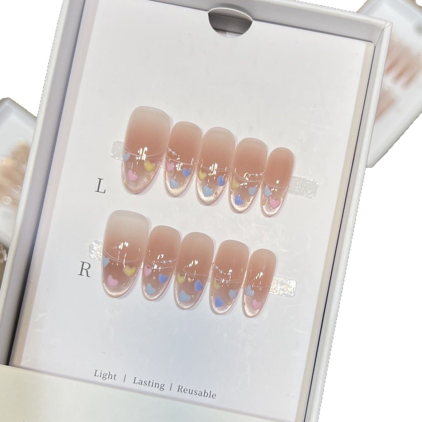 Heart-Themed Stiletto Press-On Nail Set Acalora